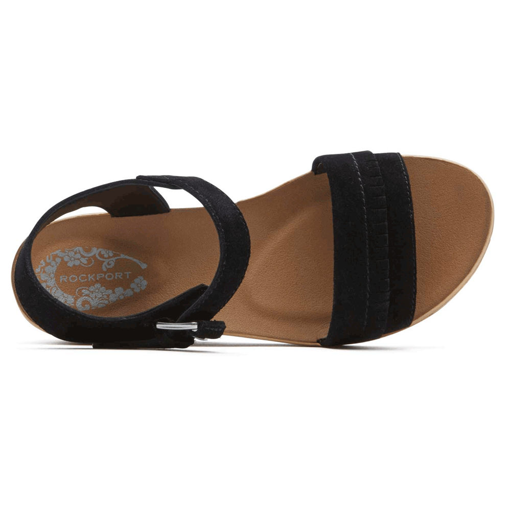 Rockport Singapore Womens Sandals - Weekend Casuals Lanea Quarter-Strap Black - PI3410279